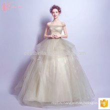 Сучжоу завод шампанских off-плечи паффи бальное платье свадебное платье
